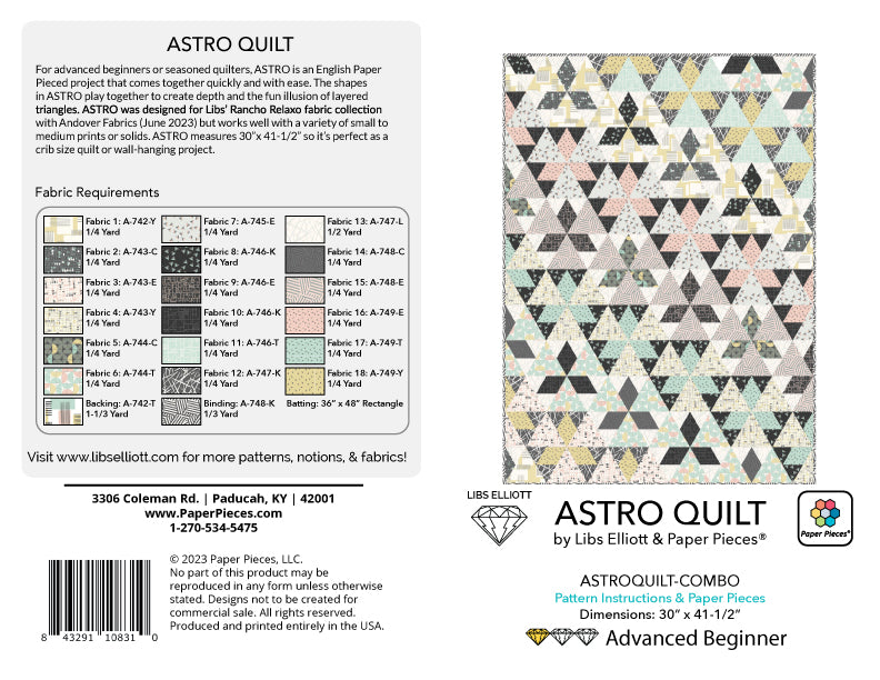 Astro Quilt Pattern + Paper Pieces Astro Quilt Pattern + Paper Pieces