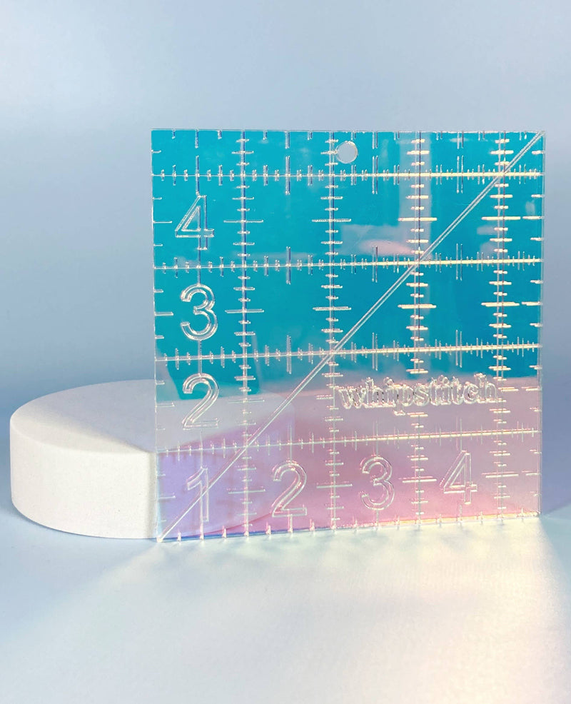 Iridescent quilting ruler, 4.5 in square