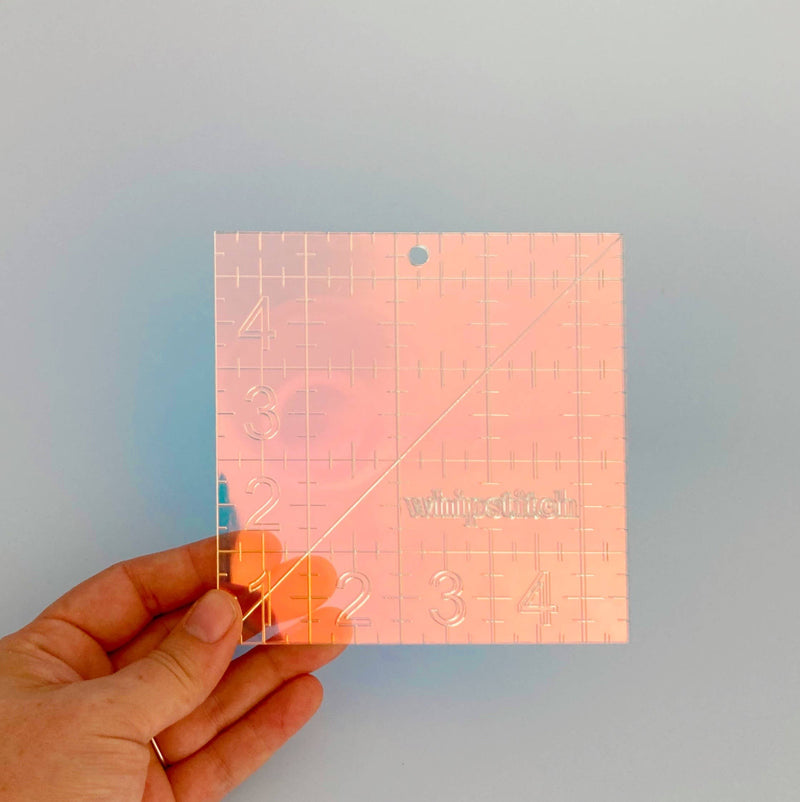 Iridescent quilting ruler, 4.5 in square