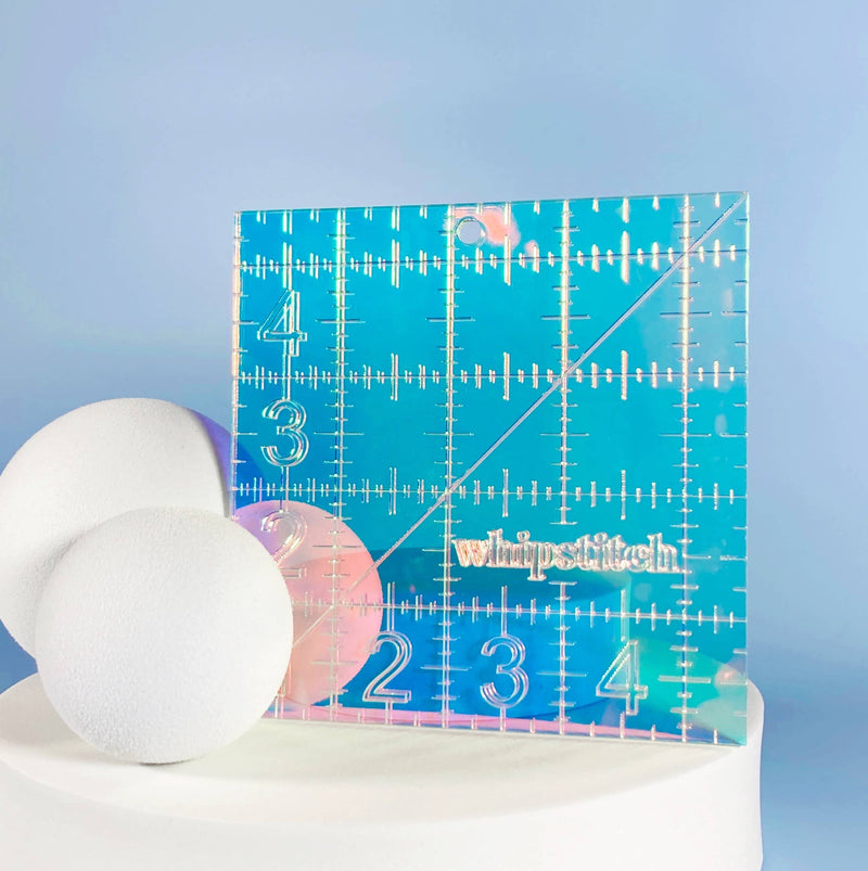 Iridescent quilting ruler, 4.5 in square
