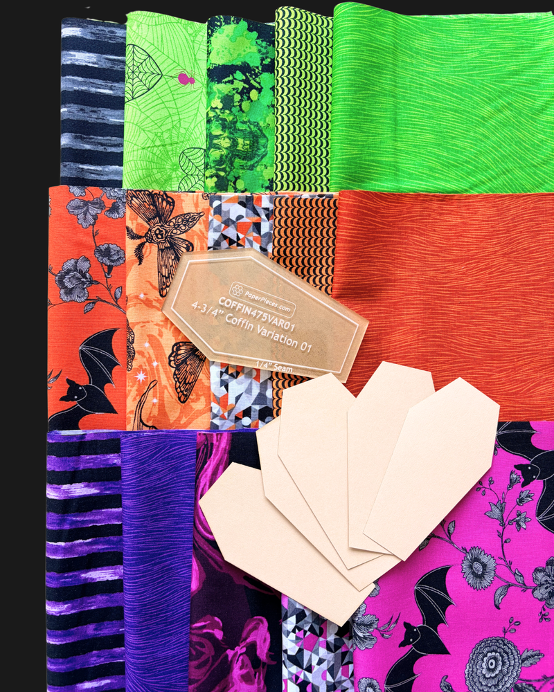 Coffin Dresden Plate EPP Kit with PHANTASM Fabrics