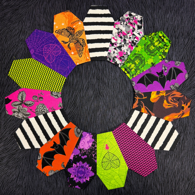 Coffin Dresden Plate EPP Kit with PHANTASM Fabrics