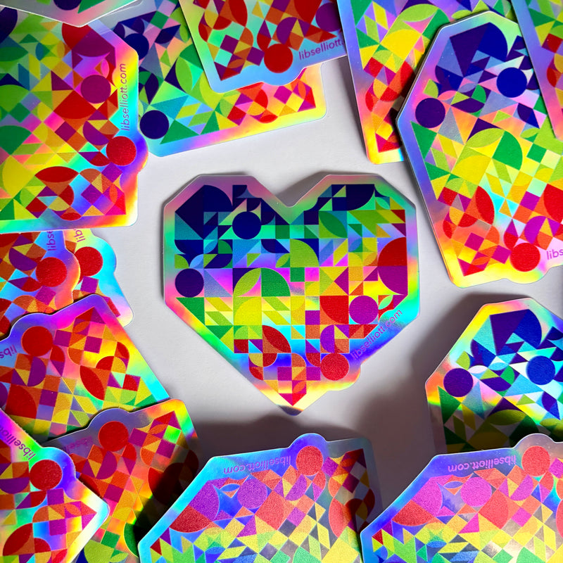 Rainbow Heart Holographic Sticker