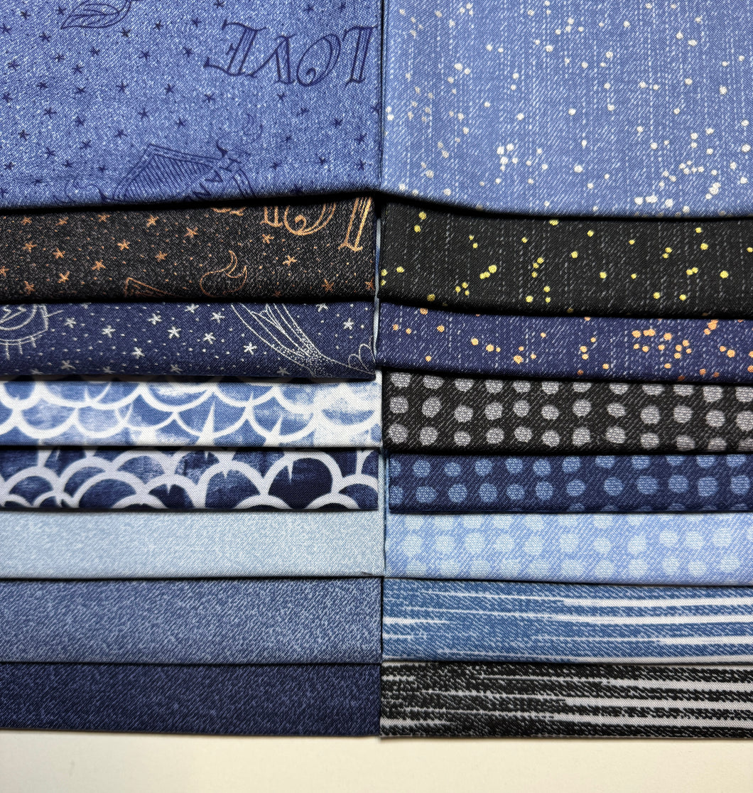 OOP Almost Blue - 16 SKUs - Fat Quarter Bundle