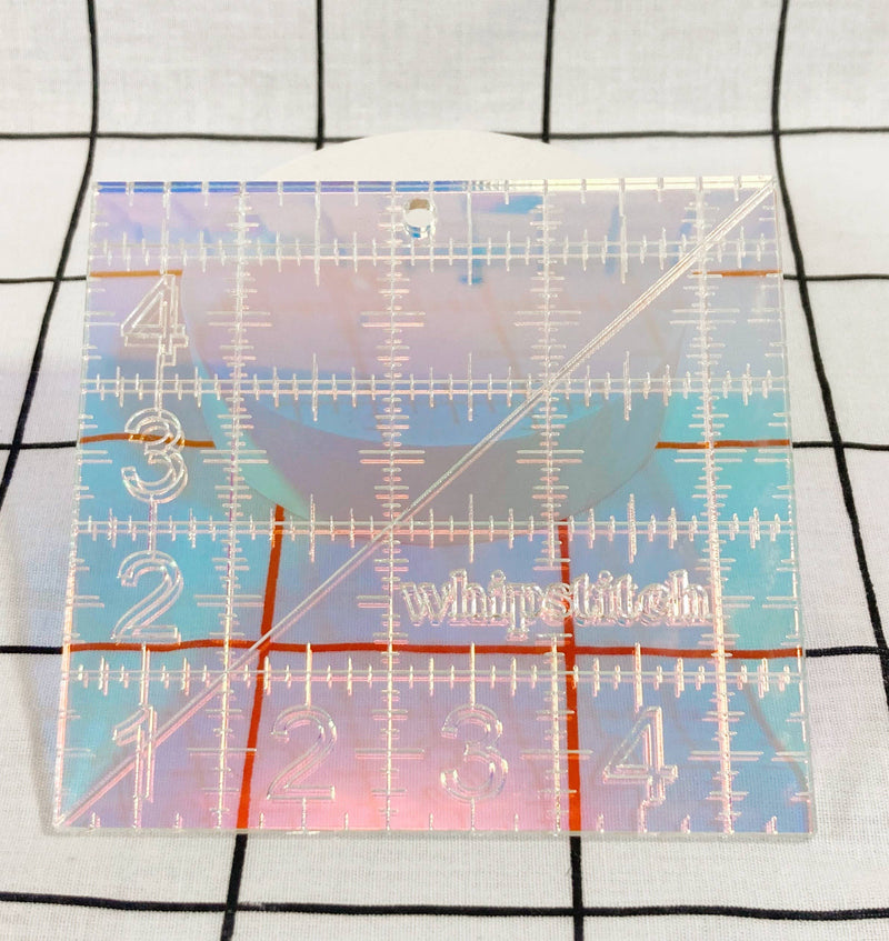 Iridescent quilting ruler, 4.5 in square