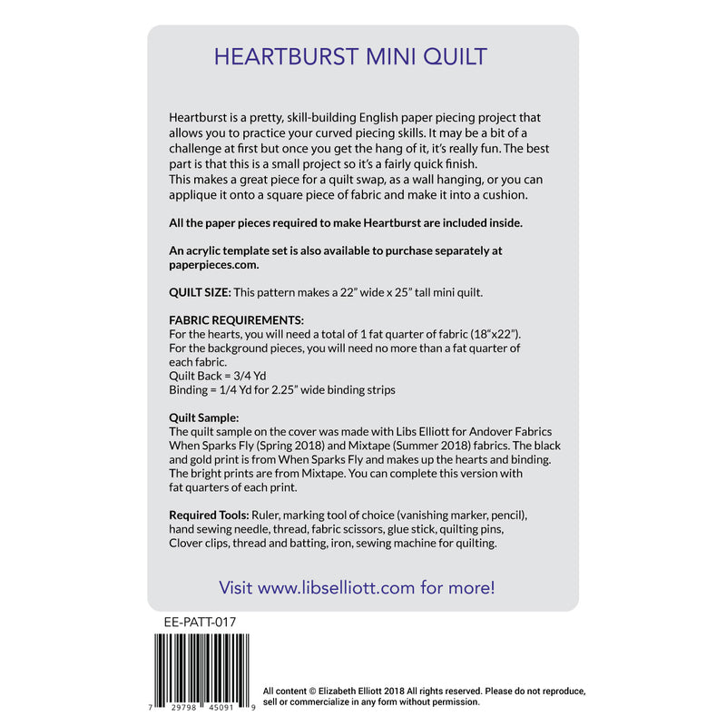 HEARTBURST EPP Quilt Pattern