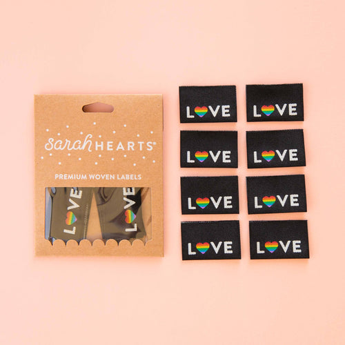Love Pride Heart Woven Sewing Labels - Pride Gift